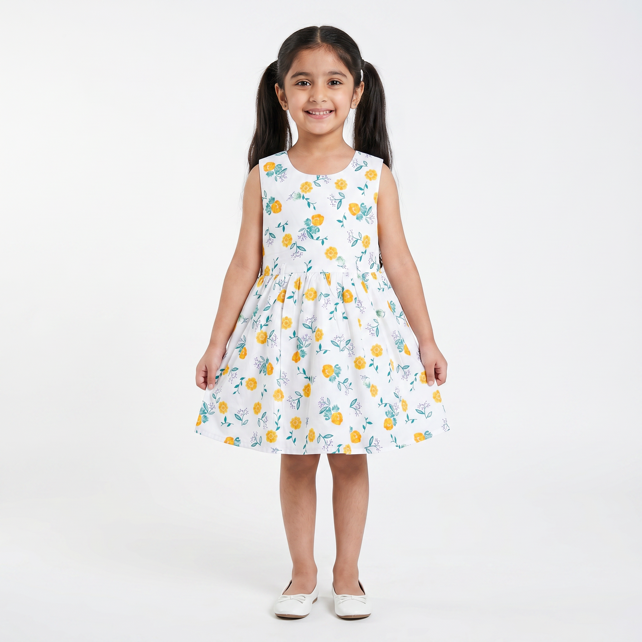 White printer frock for Girls
