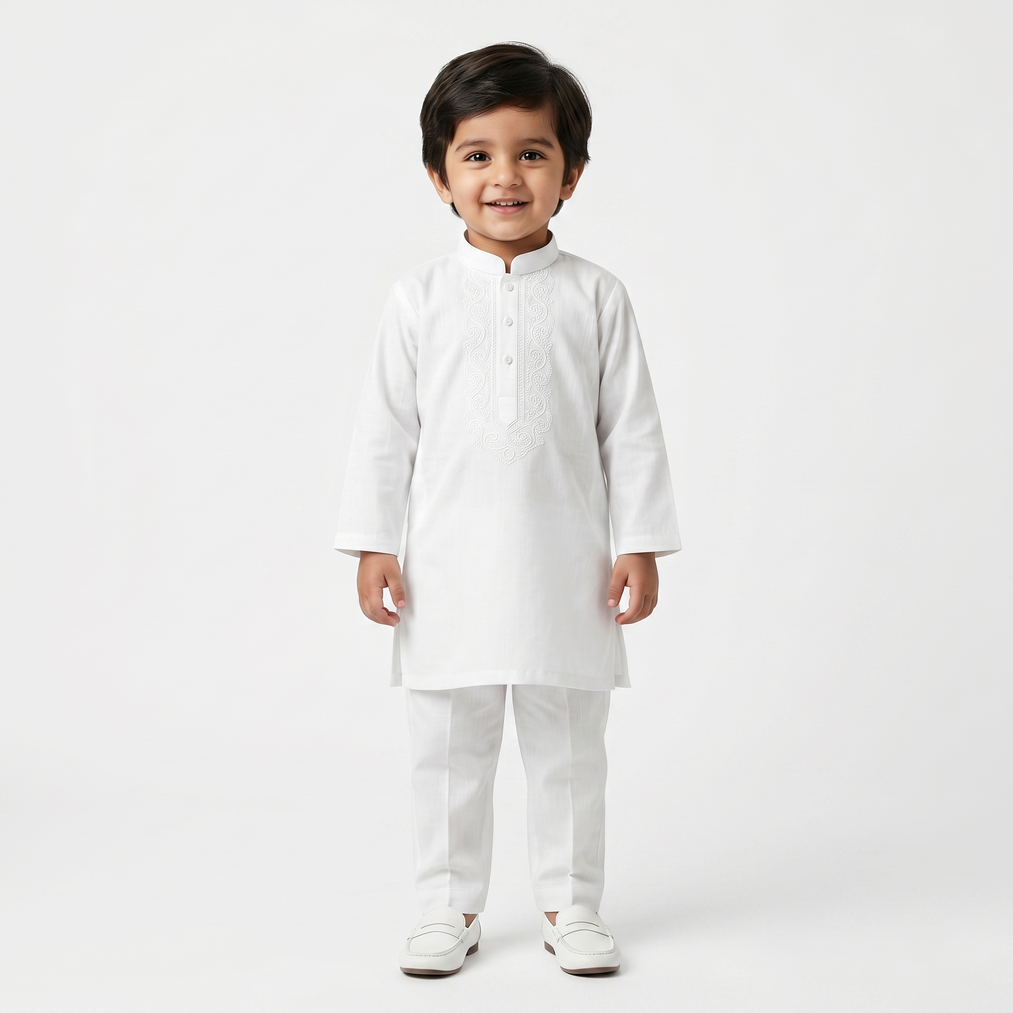 White embroidery Shalwar Qameez for Boys