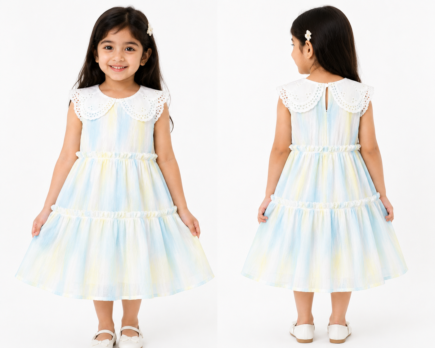Lime and Blue frock for Girls