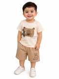 Light brown short & Shirt set for Boys