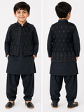 Black Kurta trouser with Waistcoat for Boys