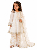 White and Gold Formal suit for girls